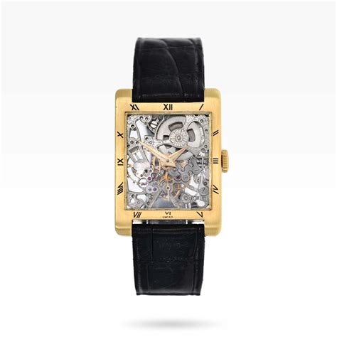 rectangular skeleton watch